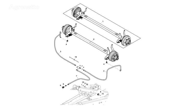 John Deere DC220187 ( axle for John Deere 960 grain harvester