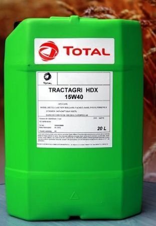 Total Tractagri HDX 15W40 engine oil for wheel tractor