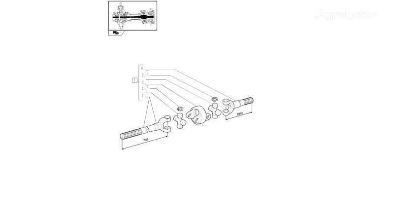 Wałek 5191584 half-axle for New Holland T6090 T6070  wheel tractor